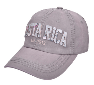 Gorra Gris Visera Floreada